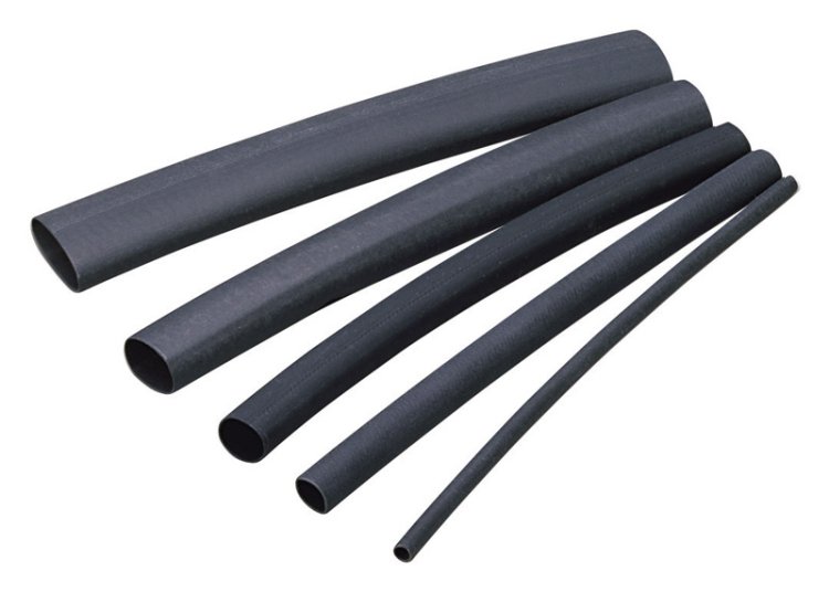 1/8 in. Dia. Heat Shrink Tubing Black 7 pk