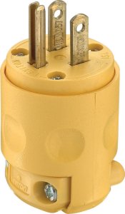 Residential PVC Grounding Plug 5-15P 18-12 AWG 2 Pole 3