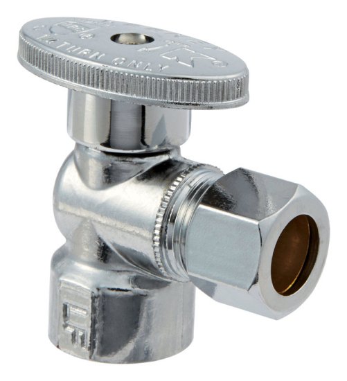 (image for) 1/2 in. FIP x 1/2 in. Compression Brass Angle Stop Valve