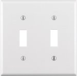 White 2 gang Thermoset Plastic Toggle Wall Plate 1 pk