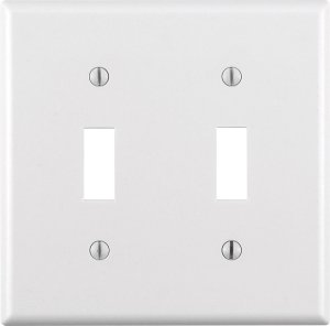 White 2 gang Thermoset Plastic Toggle Wall Plate 1 pk