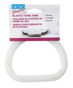 (image for) Chrome Silver/White Towel Ring Plastic/Steel