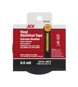 3/4 in. W x 66 ft. L Black Vinyl Electrical Tape