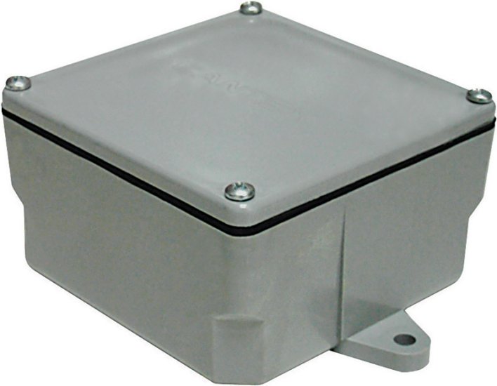 6 in. Square PVC 1 gang Junction Box Gray