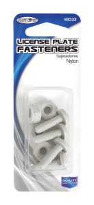 White Nylon License Plate Fasteners