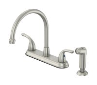 High Arc Two Handle Brushed Nickel Kitchen Faucet w/ spray