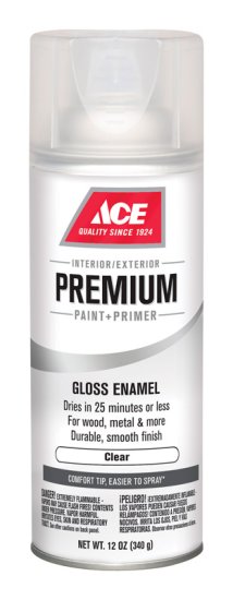 Premium Gloss Clear Enamel Spray Paint 12 oz.