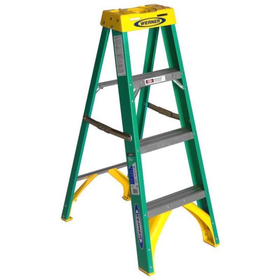 4 ft. H Fiberglass Step Ladder Type II 225 lb. capacity