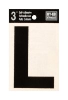 3 in. Black Vinyl Self-Adhesive Letter L 1 pc.