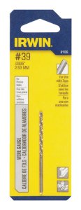 #39 x 1-3/8 in. L High Speed Steel Wire Gauge Bit 1 pc.