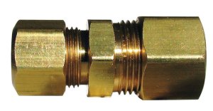 1/2 in. Compression x 3/8 in. Dia. Compression Yellow Brass