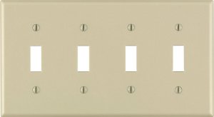 Ivory 4 gang Thermoset Plastic Toggle Wall Plate 1 pk