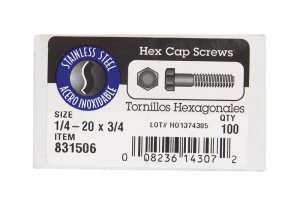 1/4-20 in. Dia. x 3/4 in. L Stainless Steel Hex Head Cap