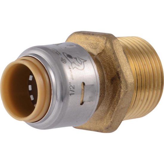 (image for) 1/2 in. Push X 3/4 in. D MPT Brass Connector