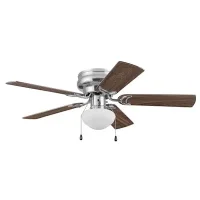 (image for) 42 in. Hugger Ceiling Fan, Brushed Nickel