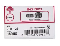 7/16 in. Zinc-Plated Steel SAE Hex Nut 50 pk