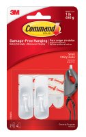 Command Small Plastic Hook 2-3/8 in. L 2 pk
