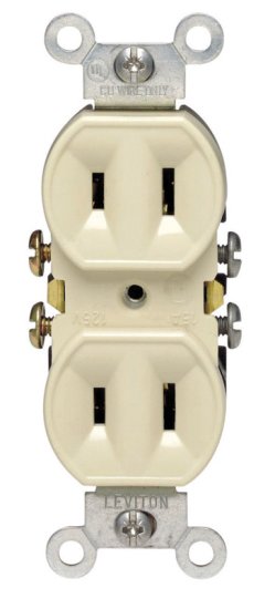 15 amps 125 volt Duplex Ivory Outlet 1-15R 1 pk