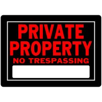 English Black No Trespassing Sign 10 inch H X 14 inch W