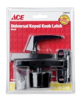 Black Steel Keyed Universal Knob Latch 1 pk