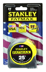 25 ft. L x 1.25 in. W Tape Measure Black/Yellow 1