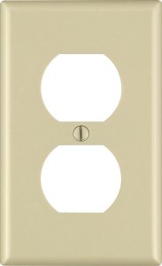 Ivory 1 gang Thermoset Plastic Duplex Outlet Wall Plate