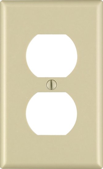 Ivory 1 gang Thermoset Plastic Duplex Outlet Wall Plate