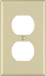 Ivory 1 gang Thermoset Plastic Duplex Outlet Wall Plate