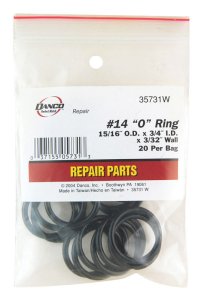 Danco 0.94 in. D X 3/4 in. D Rubber O-Ring 20 pk