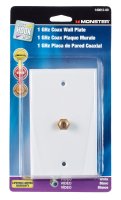 Monster Just Hook It Up White 1 gang Plastic Coaxial Wall Plate