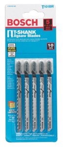 4 in. High Carbon Steel T-Shank Jig Saw Blade 10 TPI 5 pk