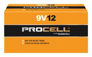 9-Volt Procell Alkaline Batteries 12 pk Boxed