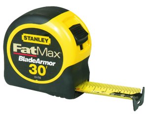 30 ft. L x 1.25 in. W Tape Measure Black/Yellow 1