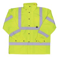 Hi-Vis Yellow Polyester Rain Jacket L