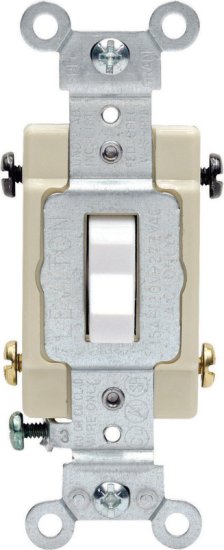 15 amps Four Pole Toggle AC Quiet Switch White 1 pk