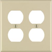 Ivory 2 gang Thermoset Plastic Duplex Outlet Wall Plate