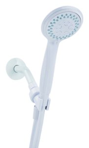 White PVC 5 settings Handheld Showerhead 1.8 gal.