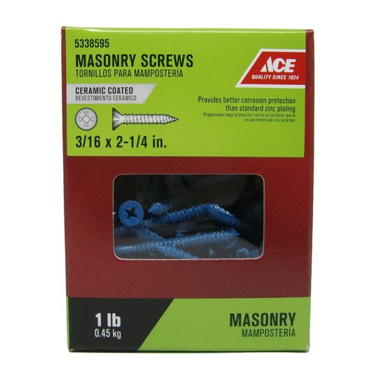 3/16 in. x 2-1/4 in. L Phillips Flat Head Masonry Screws 1 l