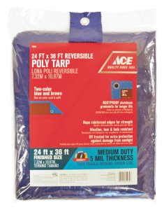 24 ft. W x 36 ft. L Medium Duty Polyethylene Tarp Blue/Brown