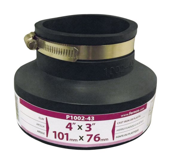 Schedule 40 4 in. Hub x 3 in. Dia. Hub PVC Flexible Coupl