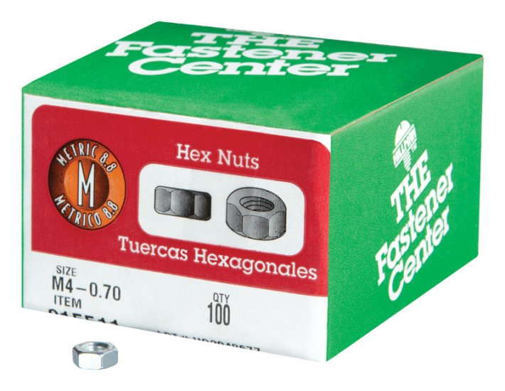 M4-0.70 mm Zinc-Plated Steel Metric Hex Nut 100 pk