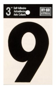 3 in. Black Vinyl Self-Adhesive Number 9 1 pc.