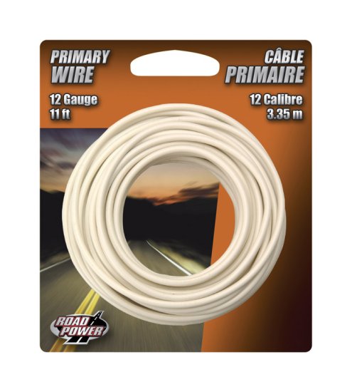 11 ft. 12 Ga. Primary Wire White