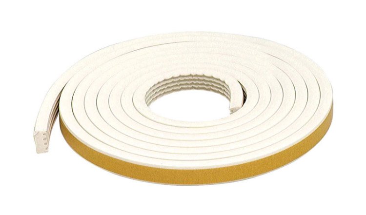 White Rubber Weatherstrip For Doors and Windows 10 ft. L x 5