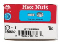 5/16 in. Zinc-Plated Steel USS Hex Nut 100 pk