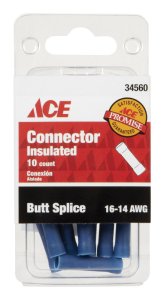 (image for) Insulated Wire Butt Connector Blue 10 pk