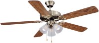 (image for) 52 in. Antique Brass Ceiling Fan Drop Down With Lights