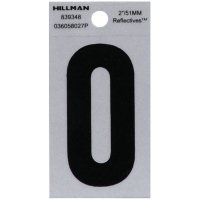 Hillman 2 in. Reflective Black Vinyl  Self-Adhesive Letter O 1