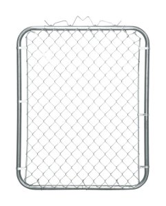 48 in. H x 39 in. L Steel Gate Walk Silver