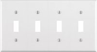 White 4 gang Thermoset Plastic Toggle Wall Plate 1 pk